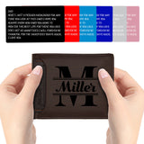 Personalized Mens Wallet, Customized Monogram Wallet for Men, Custom PU Leather Wallet