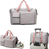 Custom Large Capacity Travel Bag Personalized Duffle Bag with Print Name Foldable Dry/Wet Travel Bag with Shoe Compartment for Women/Men for Sports Dance Gym Travel Weekender Overnight Bridesmaid