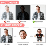 Custom Face Pillow Cute Personalized Photo Plush Doll 3D Double-Sided Plush Stuffed Pillow for Home Sofa Decor Customized Funny Pillow for Valentines Day Gifts for Boyfriend Girlfriend Him Her
