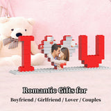 Custom Valentines Day Gifts Building Blocks Personalised I Love You Building Bricks with Photo DIY Blocks Puzzles Couple Gifts for Lovers Girlfriend Boyfriend