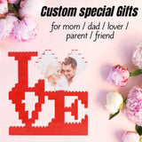 Custom Valentines Day Gifts Building Blocks Personalised I Love You Building Bricks with Photo DIY Blocks Puzzles Couple Gifts for Lovers Girlfriend Boyfriend