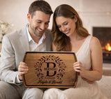 Personalized Wedding Gift Cutting Board for Couples Custom Engraved Walnut Cherry or Bamboo Wood Charcuterie Board Anniversary & Housewarming Real Estate Closing Engagement & Bridal Shower Gift