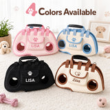 Personalized Dog Carrier Bag with Custom Embroidered Pet Name | Pet Name Embroidery Horizontal Sling Tote Adjustable Safety Strap Travel & Hiking Use Small Dog Carrier