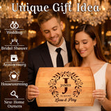 Personalized Wedding Gift Cutting Board for Couples Custom Engraved Walnut Cherry or Bamboo Wood Charcuterie Board Anniversary & Housewarming Real Estate Closing Engagement & Bridal Shower Gift