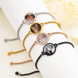 Personalized Heat Activated Hidden Photo Adjustable Bracelets for Women Men