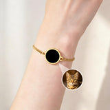 Personalized Heat Activated Hidden Photo Adjustable Bracelets for Women Men