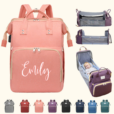Personalized 3 in 1 Diaper Bag Backpack with Changing Station  Multifunctional Large Baby Diaper Bags for Boys & Girls Portable Custom Lightweight Changing Bag Newborn Baby Essential Gifts