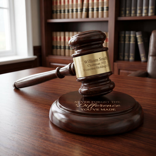 Personalized Judge Gavel and Sound Block Set