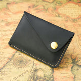 Personalised Leather Card Holder, Custom Credit Card Wallet, Leather Front Pocket Minimalist Card Case