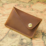 Personalised Leather Card Holder, Custom Credit Card Wallet, Leather Front Pocket Minimalist Card Case
