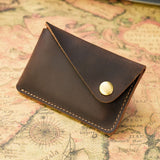 Personalised Leather Card Holder, Custom Credit Card Wallet, Leather Front Pocket Minimalist Card Case
