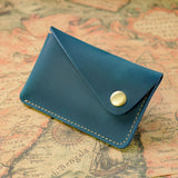 Personalised Leather Card Holder, Custom Credit Card Wallet, Leather Front Pocket Minimalist Card Case