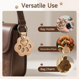 Personalized Pet Memorial Gifts for Dogs - Custom Name Paw-Shaped Leather Keychain Refillable Keepsake for Bag or Key