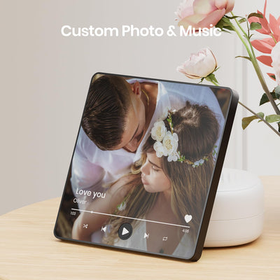 Custom Music Fridge Magnets Spotify Plaque Christmas Valentine's Anniversary Birthday Gifts for Couples Her Him Mom Women Wife Music Lover Customized Gifts with Photo Song & Album Cover