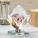 Personalized Photo Collage Frame 3D Rotatable Crystal Cube Custom Multi Picture Frame DIY Wedding Photo Frame Personalized Keepsake Gift for Wedding Gifts Home Decoration Family Love Friends