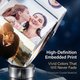 Personalized Photo Collage Frame 3D Rotatable Crystal Cube Custom Multi Picture Frame DIY Wedding Photo Frame Personalized Keepsake Gift for Wedding Gifts Home Decoration Family Love Friends
