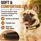 Personalized Dog Collar - Custom Leather Dog Collar with Engravable Nameplate - Durable Name Tag Collar - Customizable Dog Collar - Comfortable ID Collars for Small Medium Large Dogs