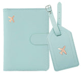 Personalised Durable Leather Passport Cover, Custom Luggage Tag Set with Name