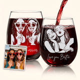 Personalized Besties Portrait Glass BFF Gifts 15oz
