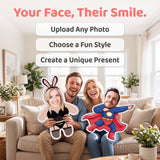 Custom Face Pillow Cute Personalized Photo Plush Doll 3D Double-Sided Plush Stuffed Pillow for Home Sofa Decor Customized Funny Pillow for Valentines Day Gifts for Boyfriend Girlfriend Him Her