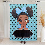 Personalized Polka Dots Cute Cartoon Little Girl Blanket with Name Flannel/Sherpa Soft Bed Couch Throw Home Decor Birthday/Christmas Gift for Girls