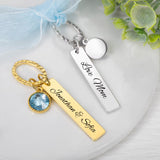 Personalized Blue Crystal Bridal Bouquet Charm with Engraved Text  Something Blue Wedding Gift for Bride