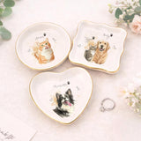 Custom Pet Jewelry Tray Watercolor Dog Portrait Ceramic Trinket Ring Dish Personalized Photo Jewelry Storage Keepsake Dog Cat Memorial Gift Pet Lover Gift