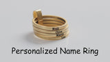Personalized Name Ring for Women Stacking Rings with Engraved 2-7 Names